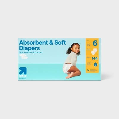 up&up Disposable Diapers Economy pack, Size-6 (144 ct)