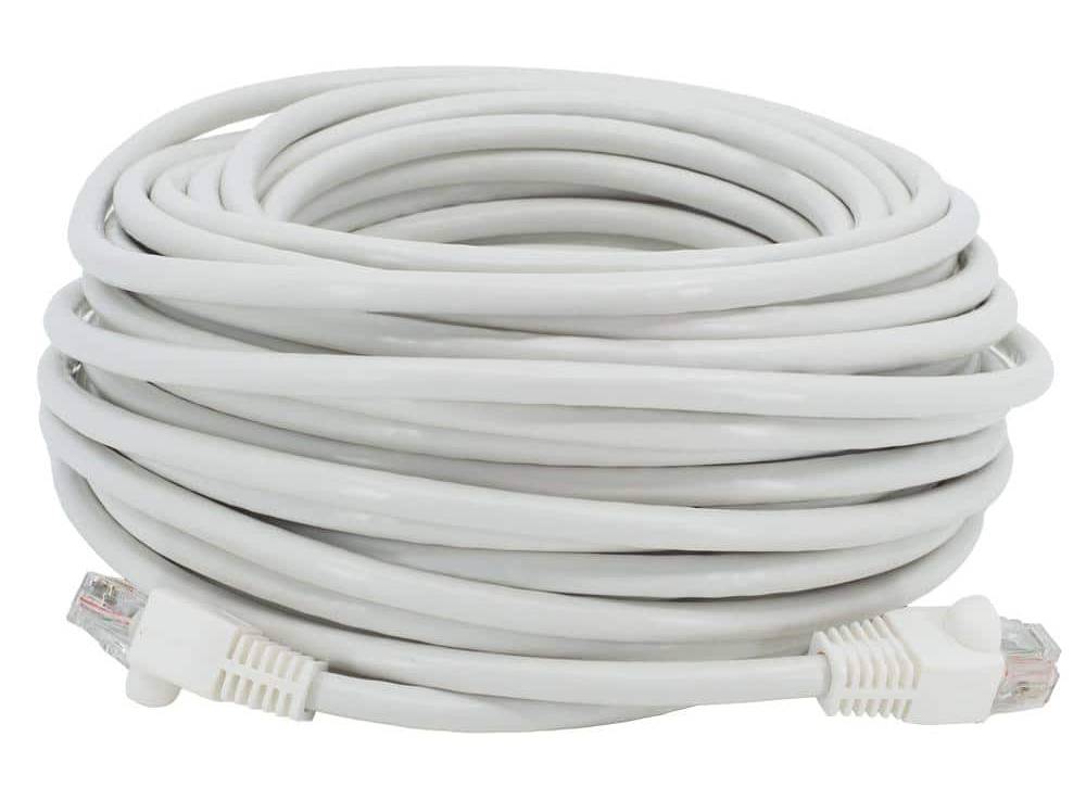 Commercial Electric Cat 6a Utp Patch Ethernet Cable, 50 ft, White