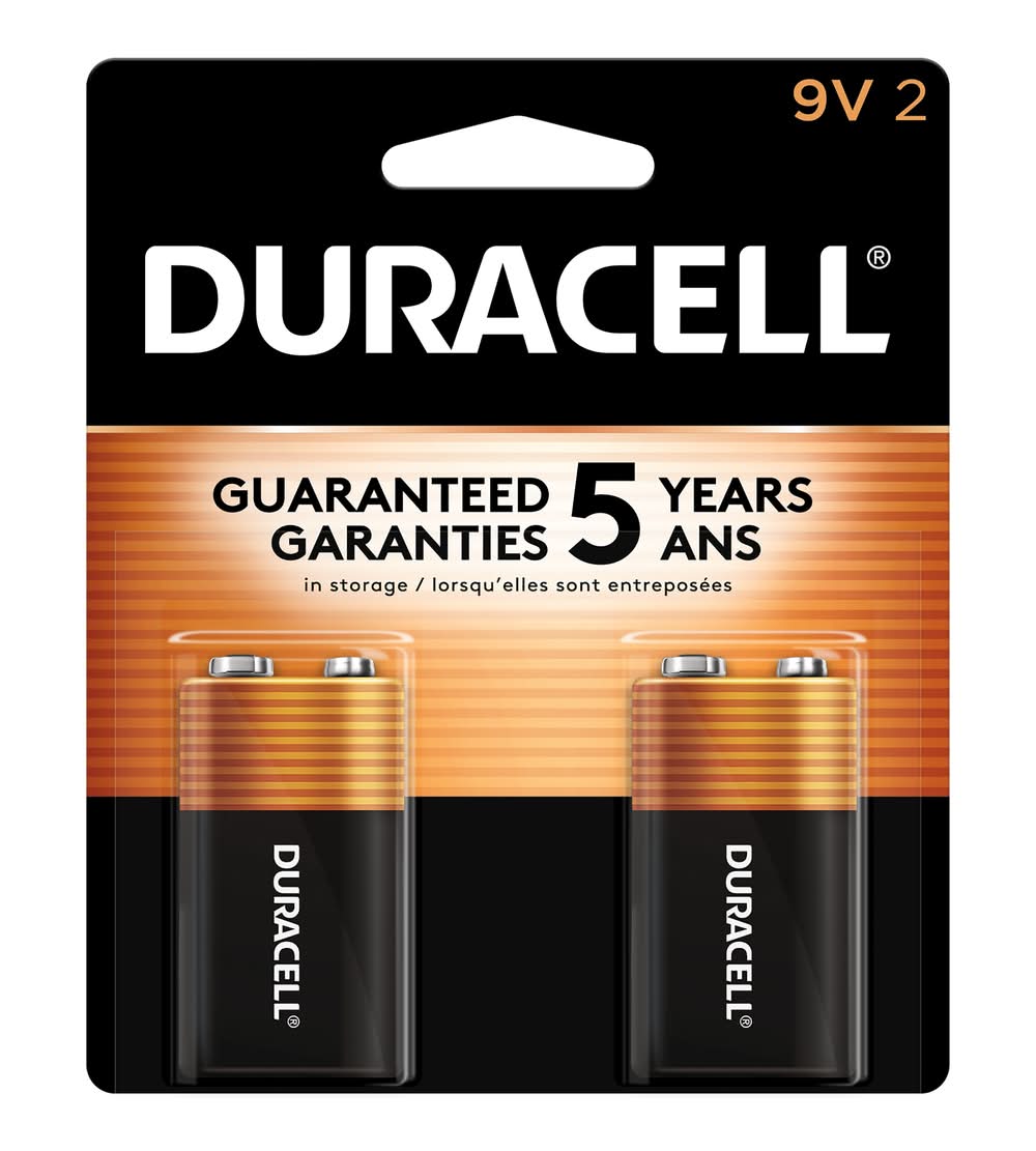 Duracell Coppertop Alkaline 9-Volt Batteries 2 -Pack