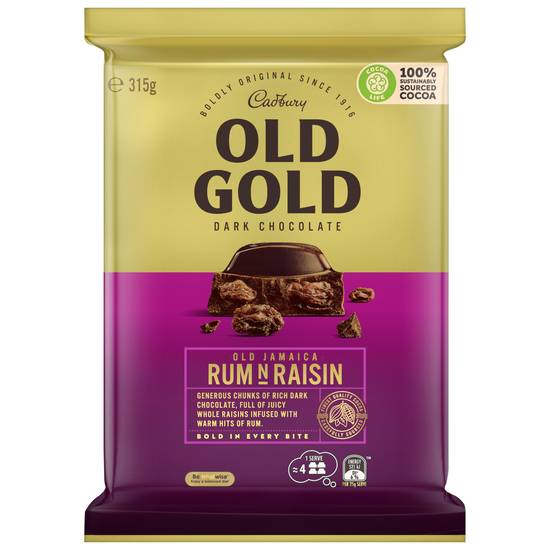 Cadbury Old Gold Rum and Raisin Large Chocolate Block 315g