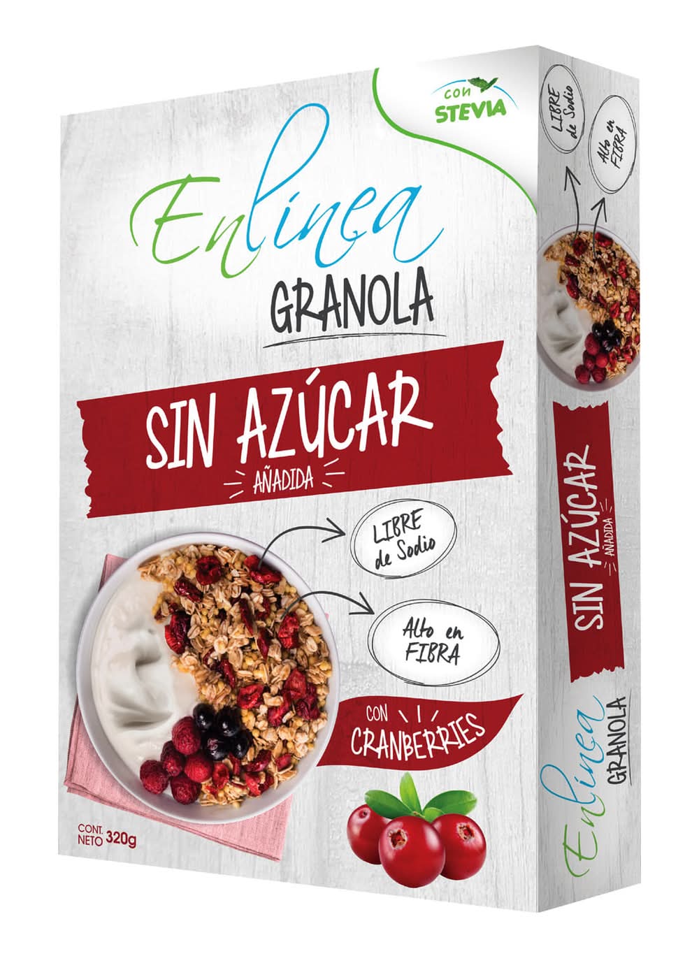 En Línea · Granola sin azúcar cranberries (320 g)