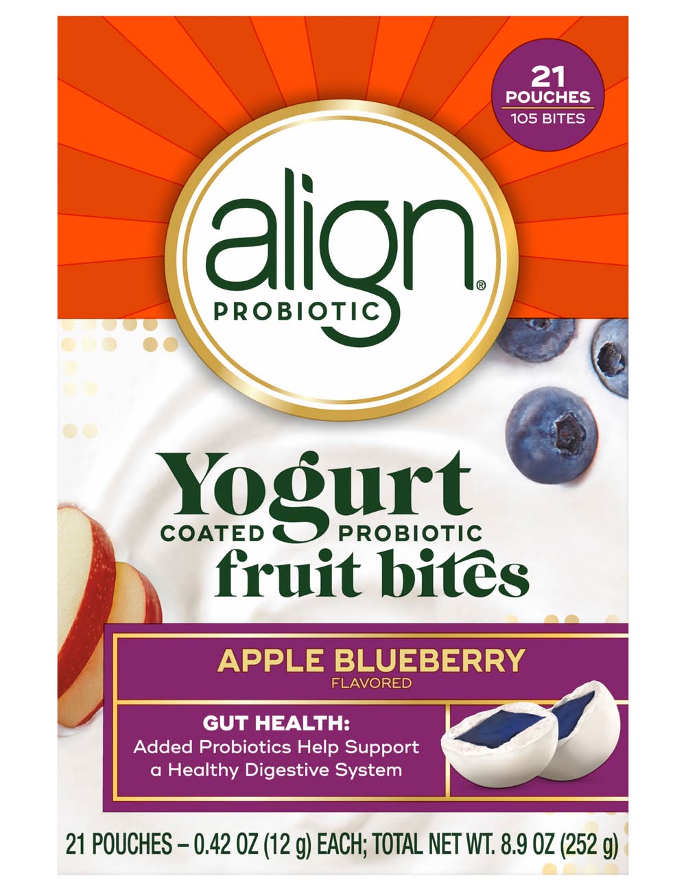 Align Yogurt Coated Probiotic Fruti Bites (0.42 oz, 21 ct)