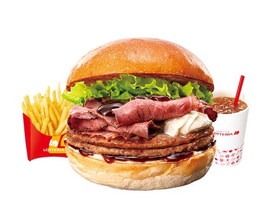 【セット】ダブルパティローストビーフバーガー Double Patty Roast Beef Burger Set