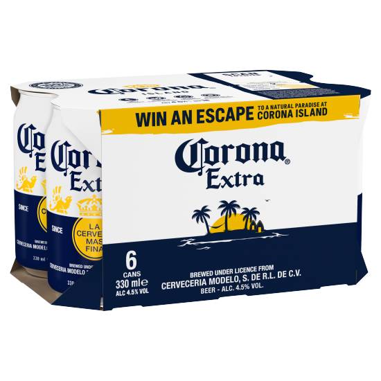 Corona Lager Beer Cans (6 pack, 330 ml)