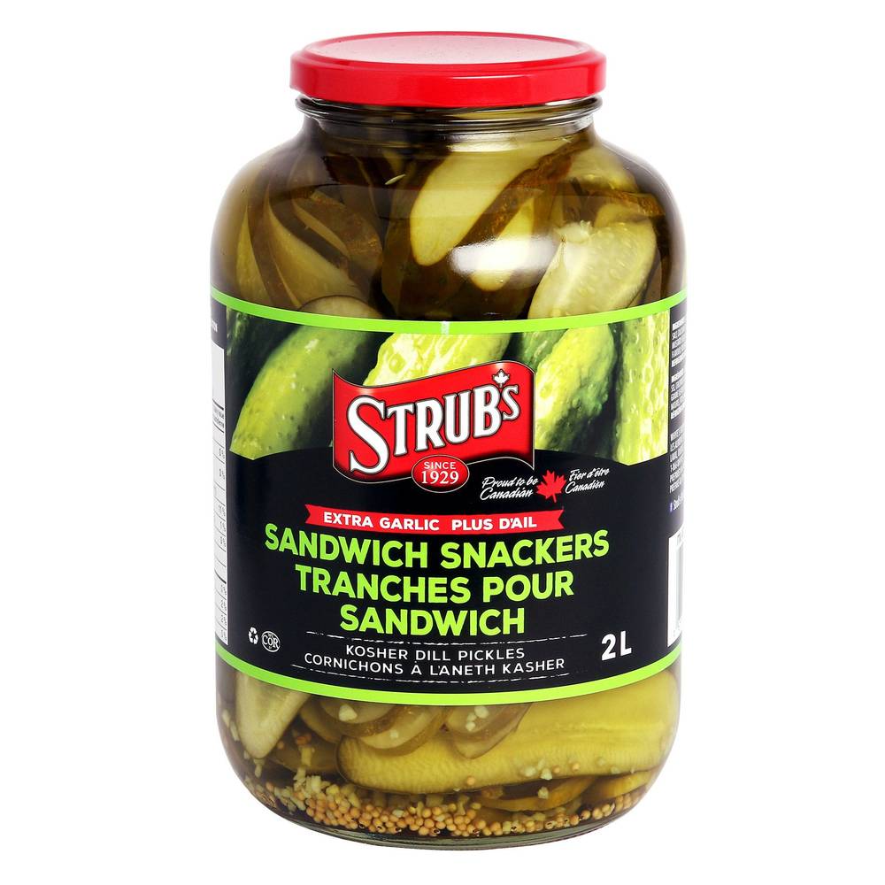 Strub’S Sandwich Snackers Dill Pickles, 2 L