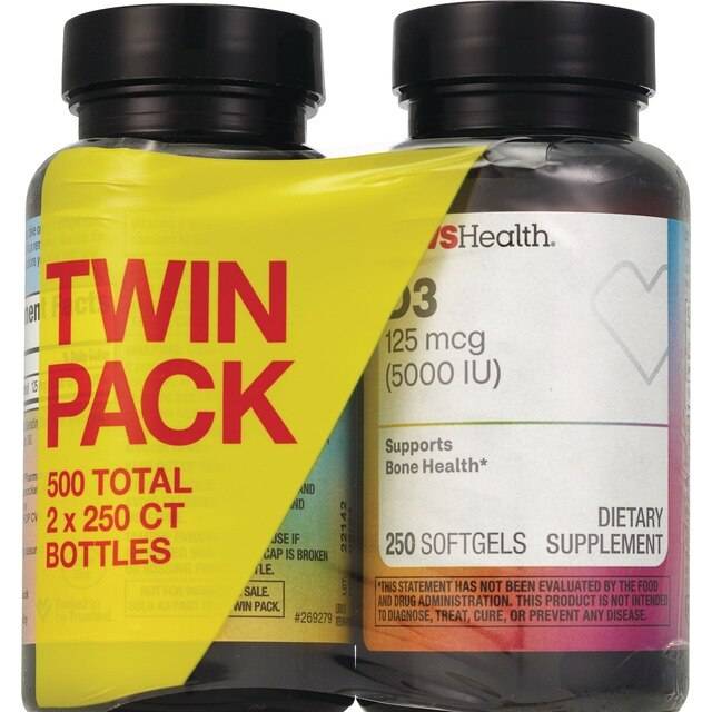 Cvs Health Twin Pack Vitamin D3 Softgels, 500 Ct