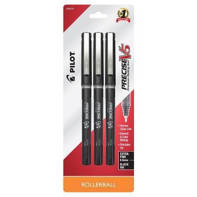 Pilot Precise V5 Rolling Ball Pens, Black (3 ct)