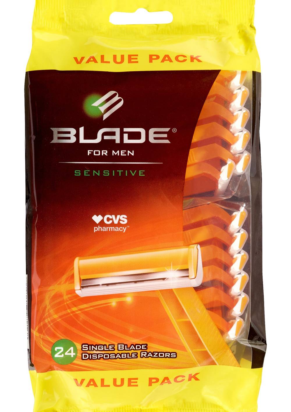 Blade Men'S 1-Blade Sensitive Disposable Razors, 24 Ct