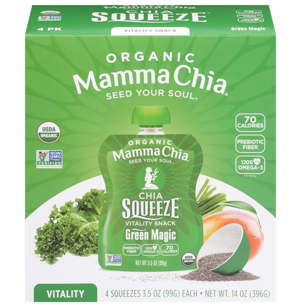 Mamma Chia Organic Green Magic Squeeze Vitality Snack (14 oz, 4 ct)