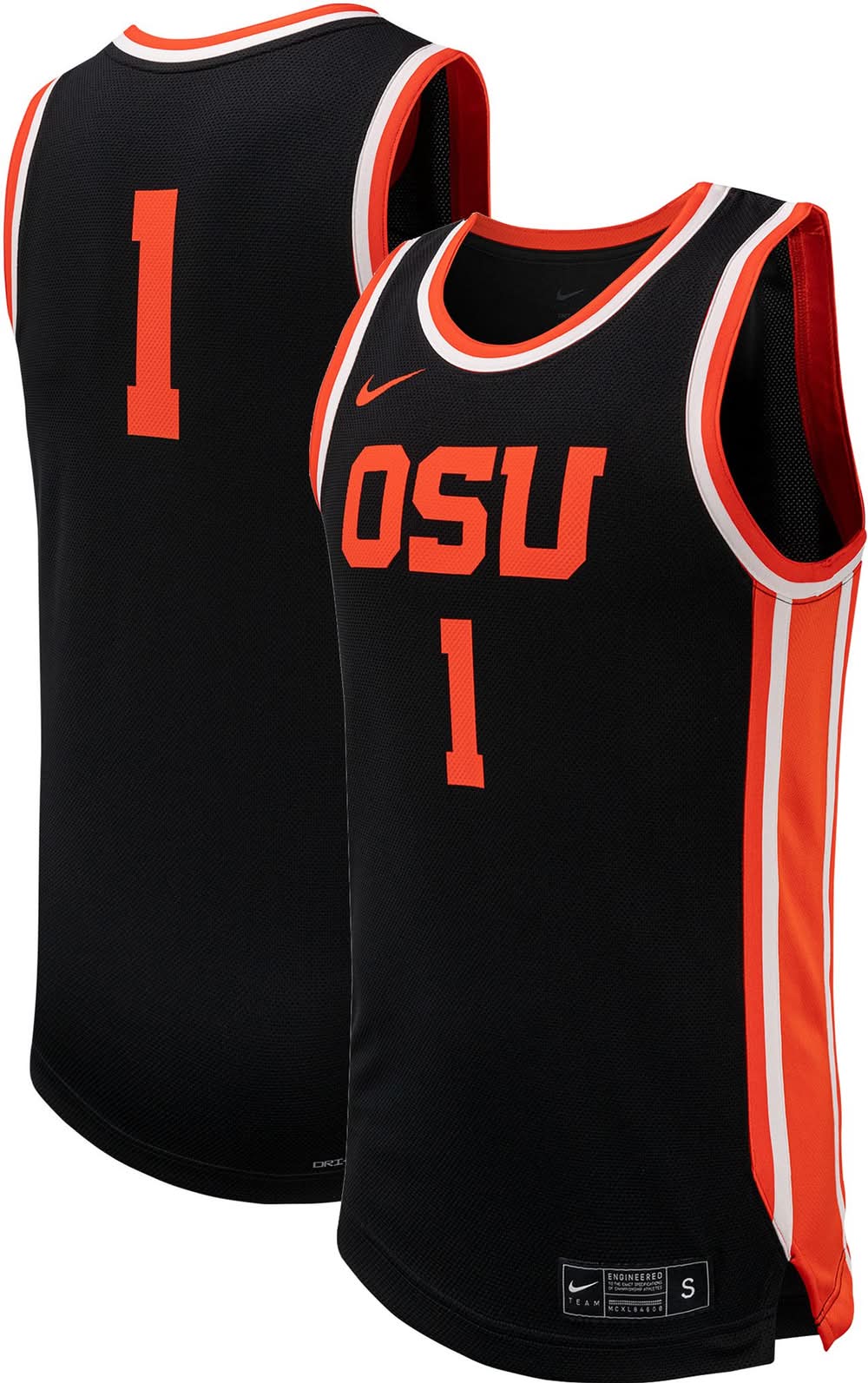 Nike Men's Oregon State Beavers #1 Black Replica Basketball Jersey (M)