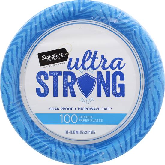 Signature Select 10" Ultra Strong Coated Paper Plates (100 plates)