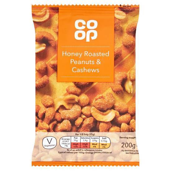 Co-op Honey Roasted Peanuts & Cashews (200g)