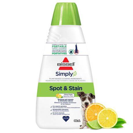 Solution nettoyante Simply Spot & Stain PET de BISSELL pour les shampouineuses portatives