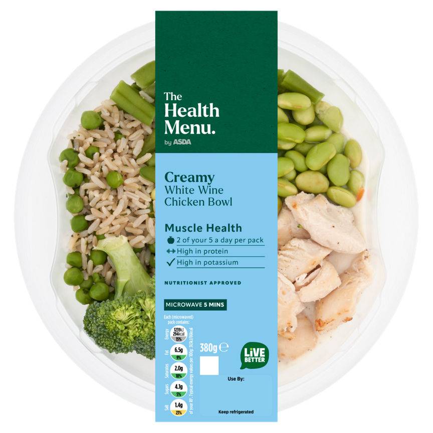 The Health Menu by Asda Creamy White Wine Chicken Bowl 380g