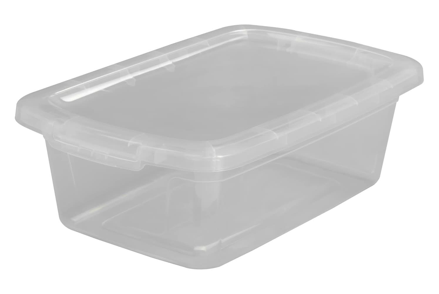 Project Source Medium 3.25 -Gallons ( 13 -Quarts ) Clear Stackable Tote with Standard Snap Lid