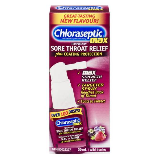 Chloraseptic Max Sore Throat Relief, Wild Berry (30 ml)
