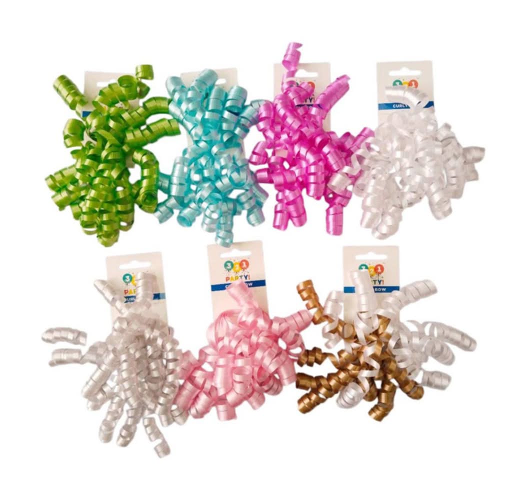 3-2-1 Party Decorative Curly Bow, Assorted