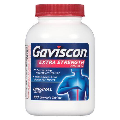 Gaviscon Extra Strength Chewable Antacid Tablets Original - 100.0 ea