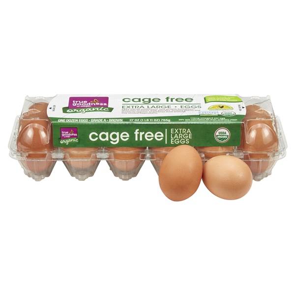 True Goodness Organic Grade a Cage Free Eggs (xl/brown)