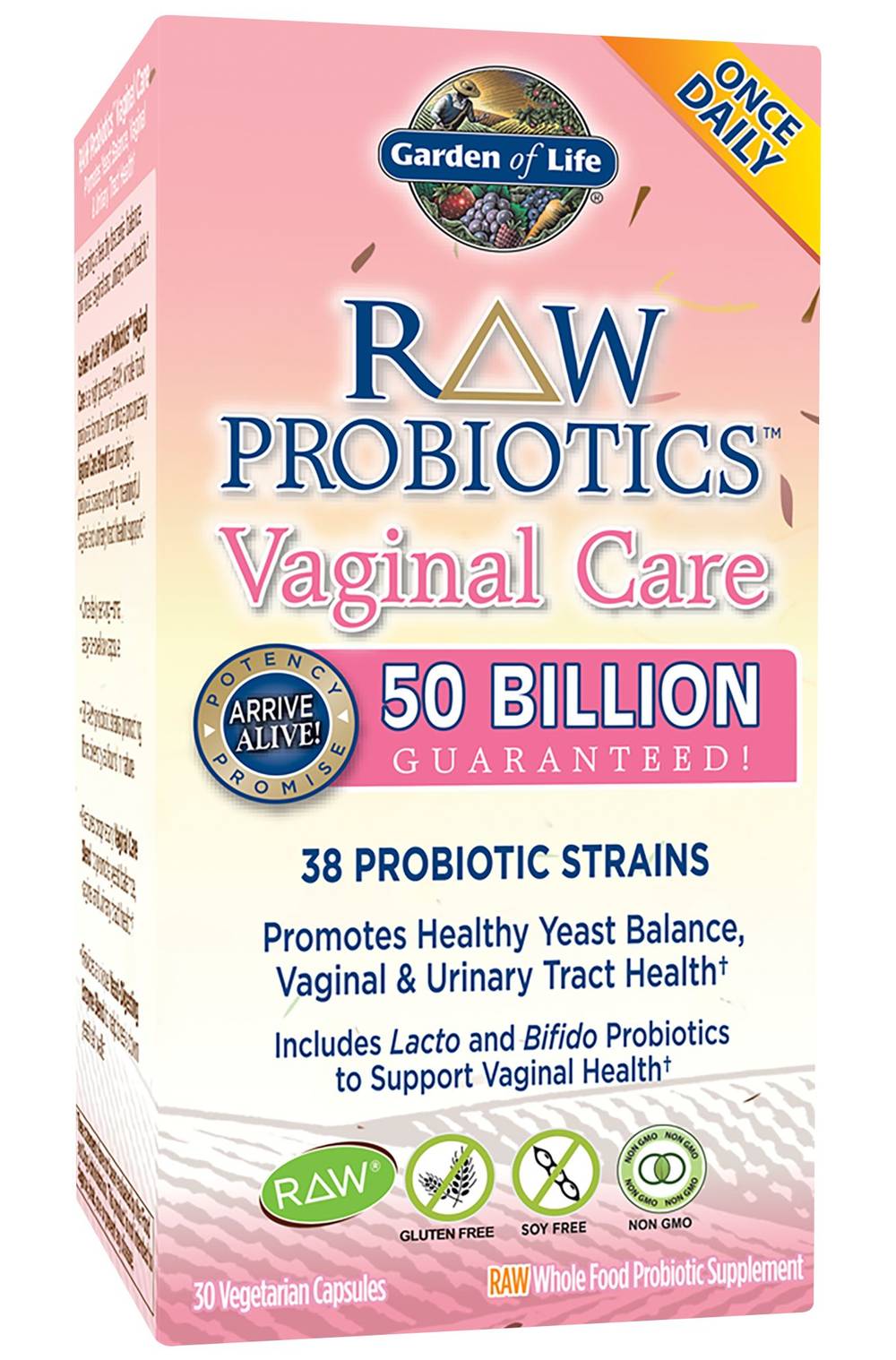 Raw Probiotics Vaginal Care  50 Billion Cfus (30 Vegetarian Capsules)