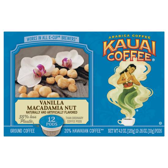 Kauai Coffee Macadamia Nut Coffee Pods (12 ct, 4.2 oz) (vanilla)