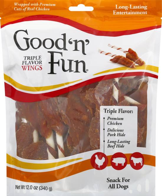 Good 'N' Fun Triple Flavor Chicken Wings Dog Snacks