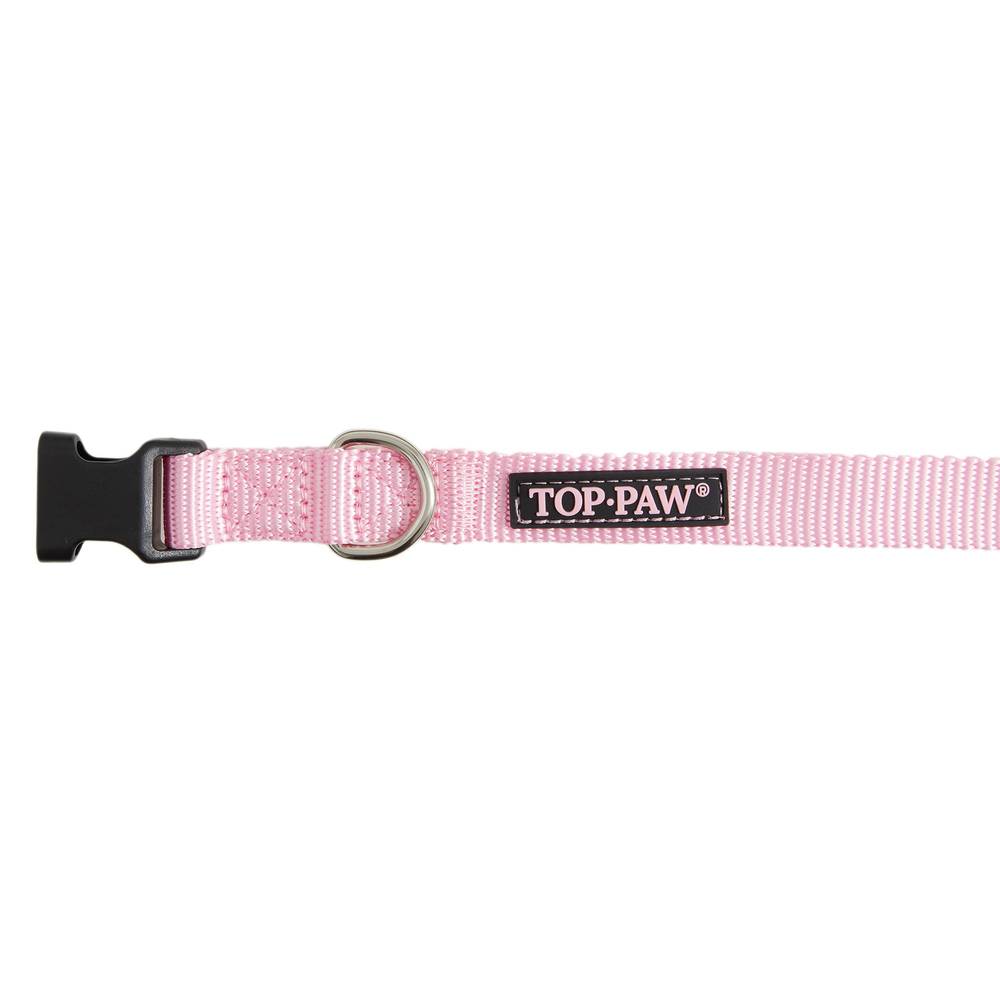 Top Paw® Signature Adjustable Dog Collar (Color: Pink, Size: Small)