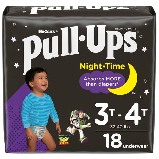 Pull-Ups Boys' Night-Time Potty Training Pants, 3T-4T, 18 CT
