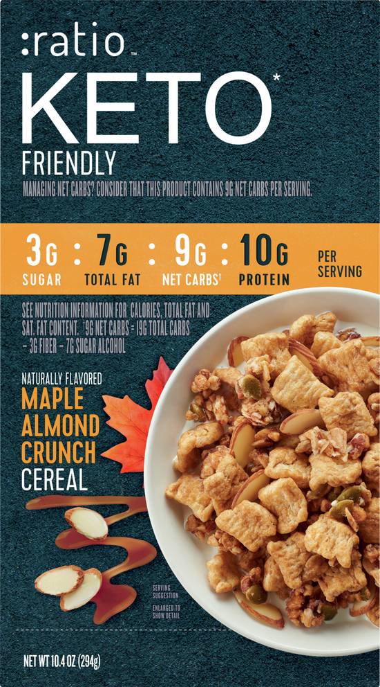 Ratio Keto Friendly Maple Almond Crunch Cereal