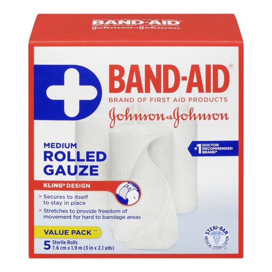 Band-Aid Rolled Gauze (5 ea)