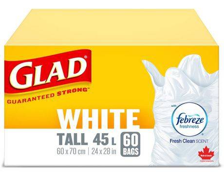 Glad Fresh Clean White Tall Garbage Bags (60 ct)