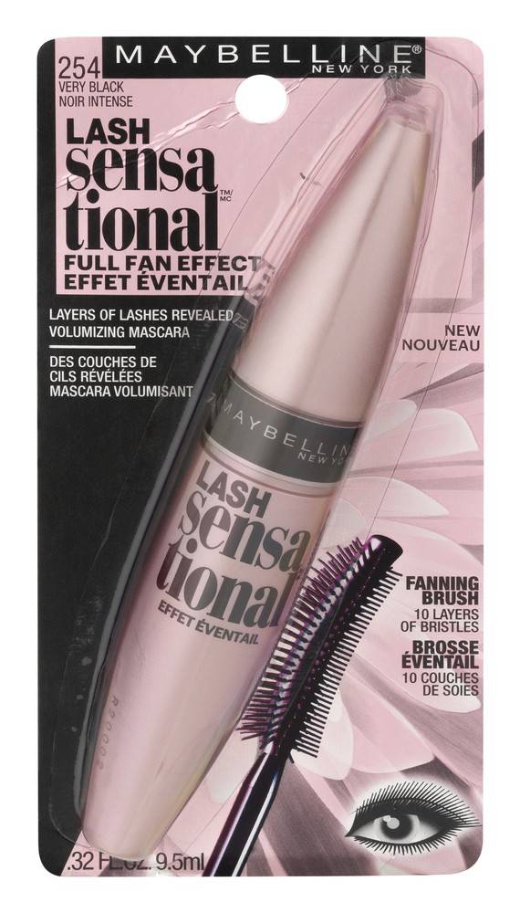 Maybelline Lash Sensational 254 Very Black Volumizing Mascara (0.4 fl oz)