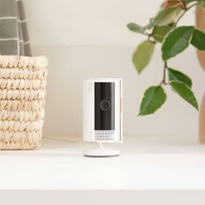Ring Indoor Cam 2nd Gen Plug-In Smart Security Wifi Video Camera, White-Black (2 ct)