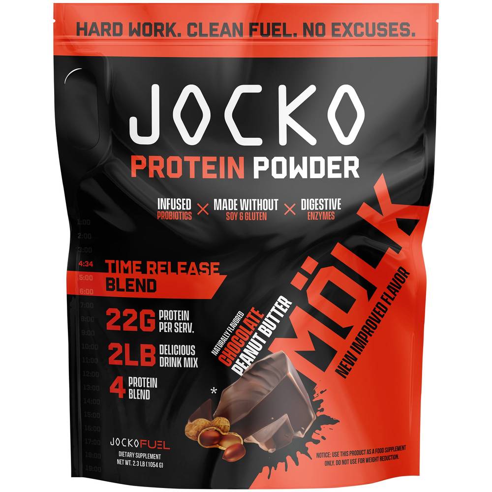 Jocko Fuel Protein Powder With Infused Probiotics and Digestive Enzymes (2.3 lb) (chocolate peanut butter)