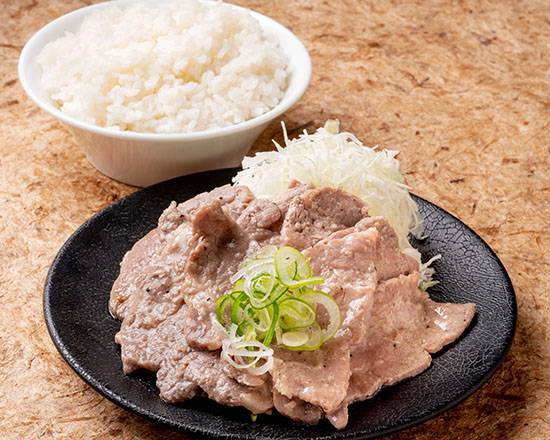 塩旨ダレぶた肩ロース定食 Grilled Pork Set Meal (Loin) + Salt Sauce