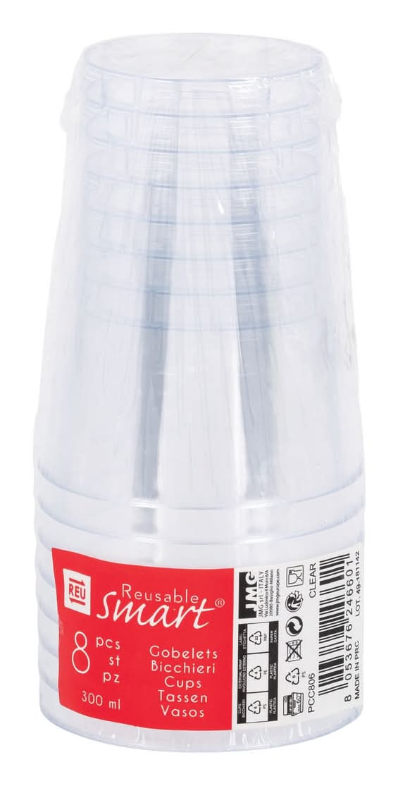 REU Gobelet 300 ml plastique réutilisable 8 pièces