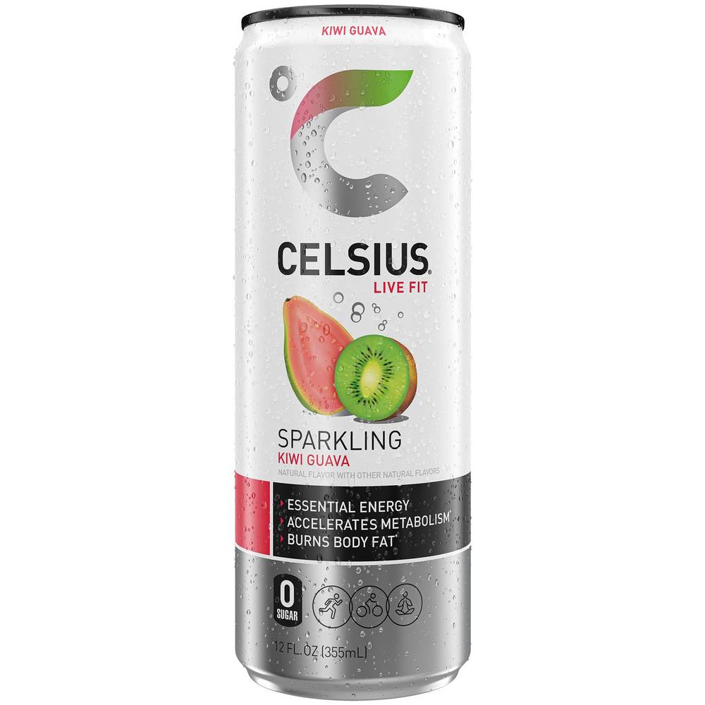 Celsius Sparkling Energy Drink - No Sugar Or Preservatives - Kiwi Guava (4 Drinks, 12 Fl Oz. Each)