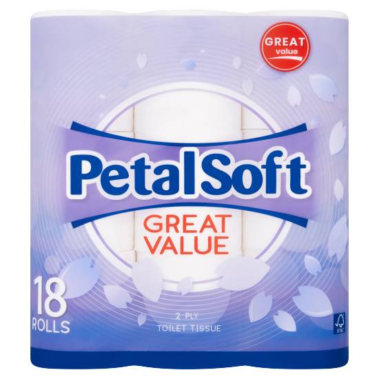 Petalsoft Great Value Toilet Tissue 2 Ply
