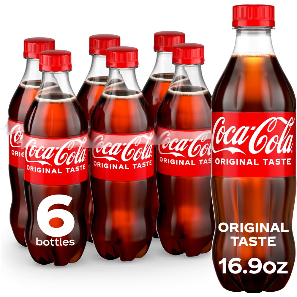 Coca-Cola Original Taste Soda, Original (6 x 16.9 fl oz)