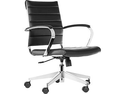 Gry Mattr Capsule Faux Leather Swivel Task Chair, Black (GMCC-00850)