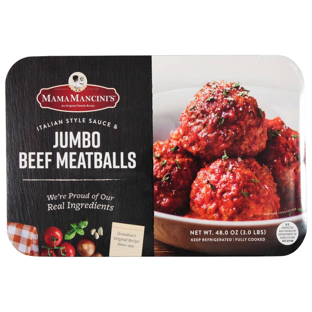 MamaMancini's Jumbo Beef Meatballs ( italian style sauce)