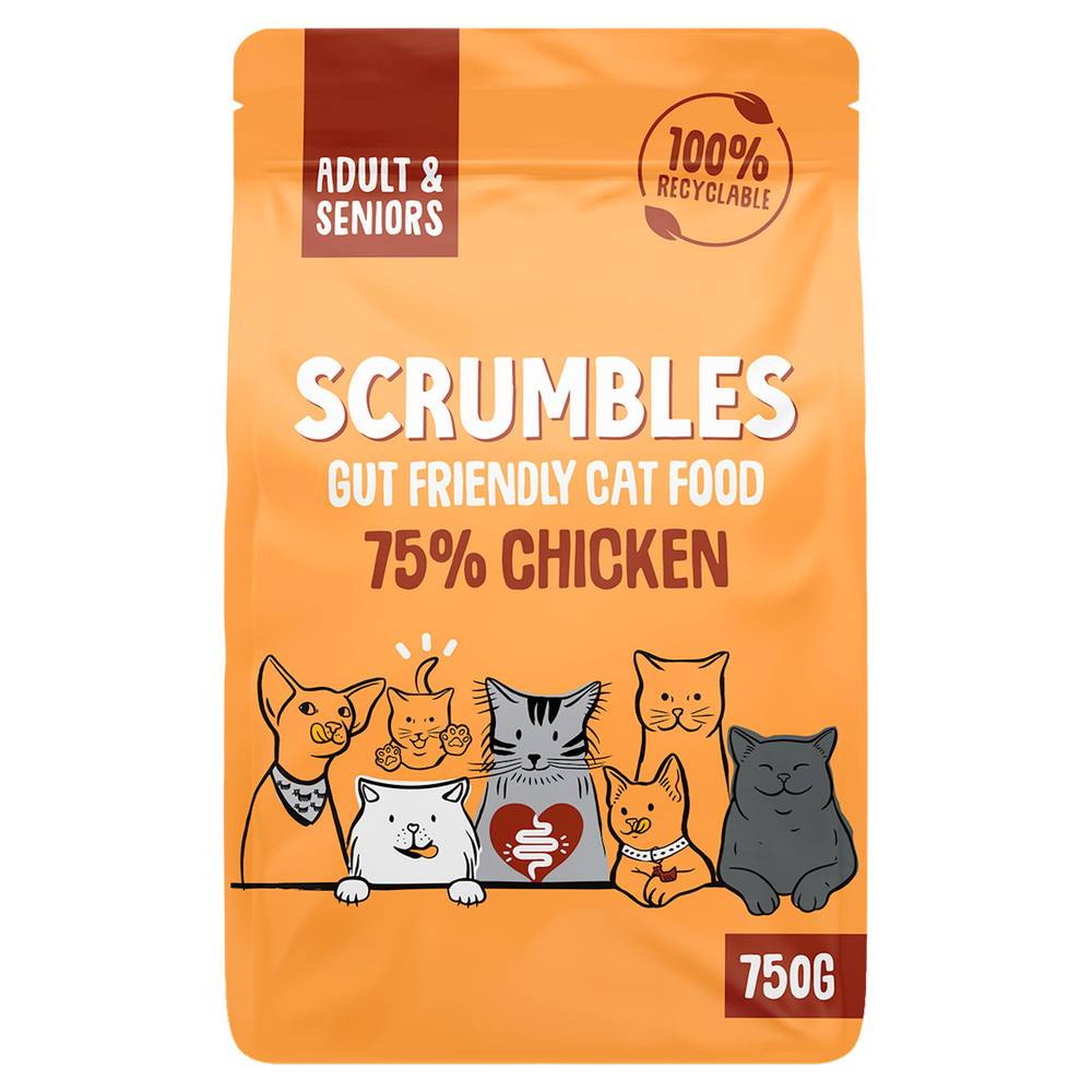 SAVE £1.50 Scrumbles Chicken Adult & Senior Dry Cat Food 750g