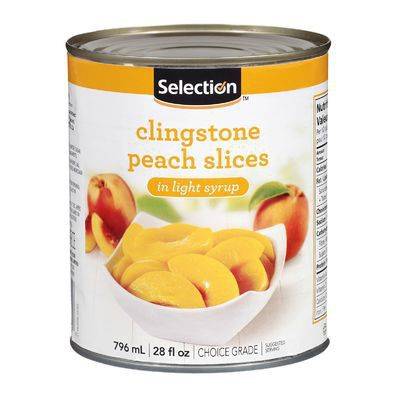 Selection tranches de pêche clingstone au sirop léger (796 ml) - clingstone peach slices in light syrup (796 ml)