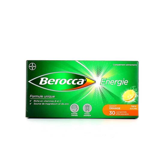 Berocca Énergie Goût Orange 30 Comprimés Effervescents Sans Sucres