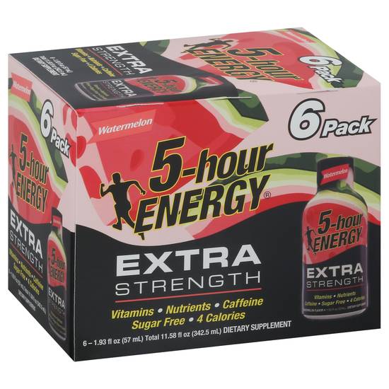 5-Hour Energy Extra Strength Watermelon Energy Shot (6 ct, 11.58 fl oz)