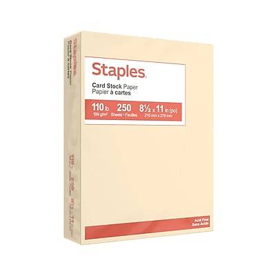 Staples 110 lb. Cardstock Paper, 8.5 x 11, Ivory, 250 Sheets/Pack (49703)