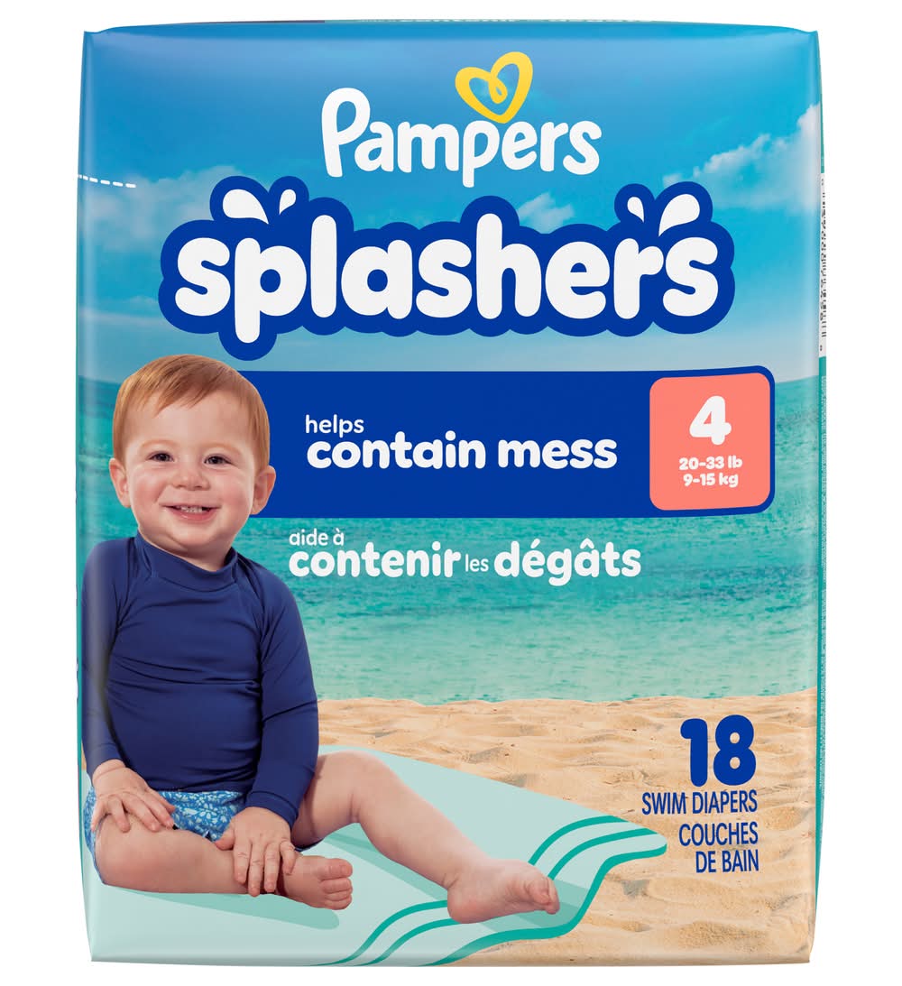 Pampers Splashers Swim Diapers, 4 (18 ct)
