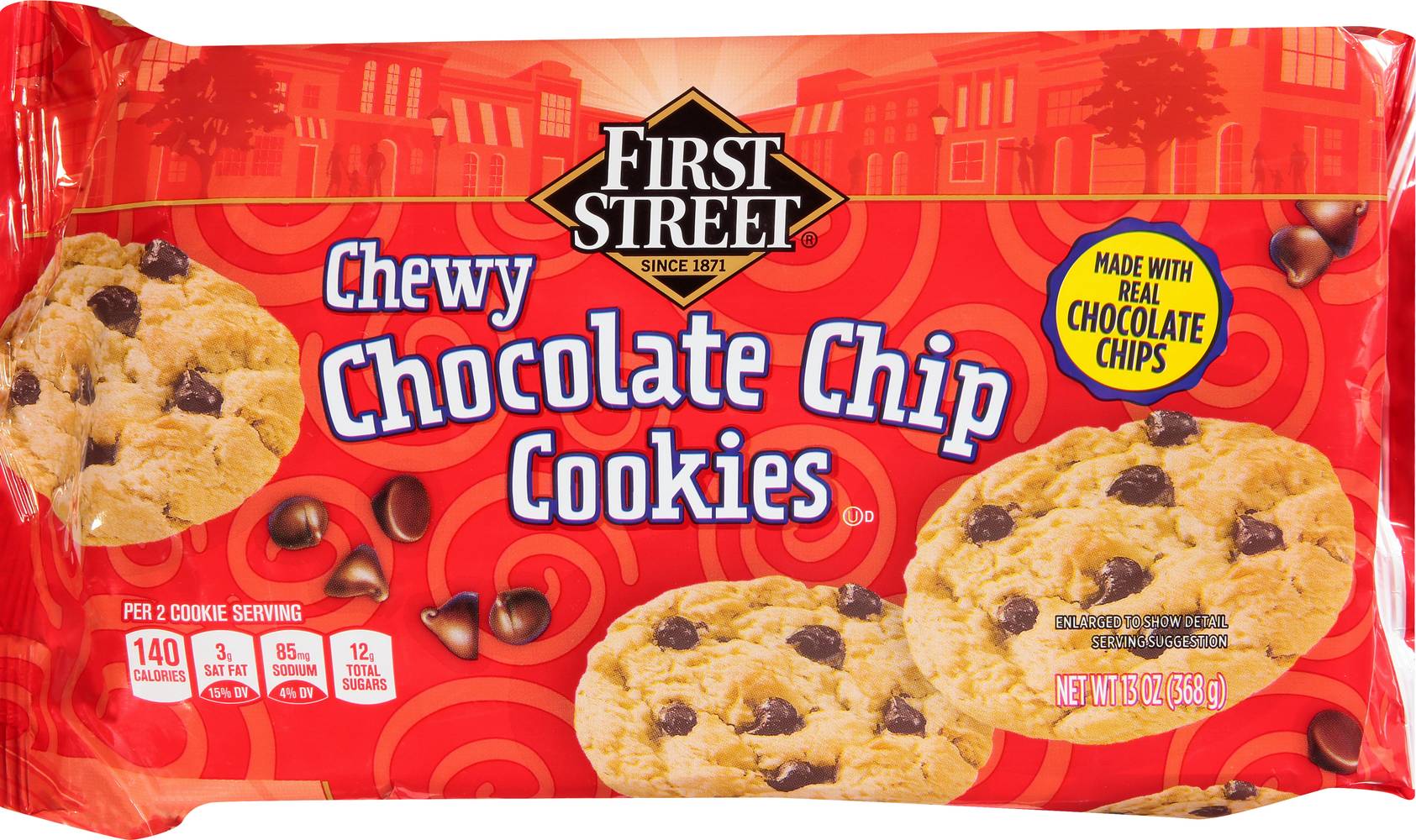 First Street Chewy Chocolate Chip Cookies (13 oz)