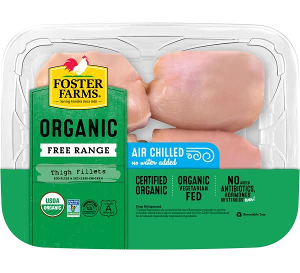 Foster Farms, Organic Boneless Skinless Chicken Thighs
