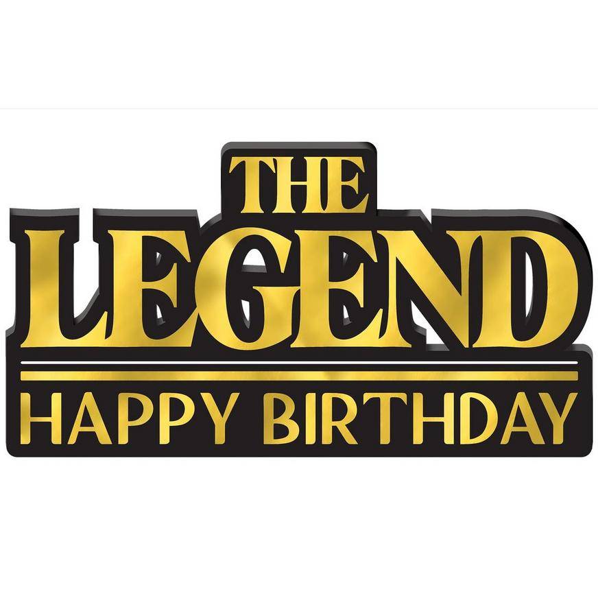 Black Metallic Gold The Legend Happy Birthday MDF Standing Sign, 13.5in x 5.6in - Better With Age